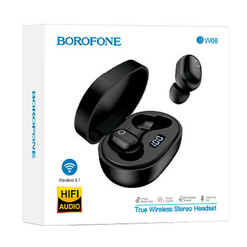Бездротові навушники Bluetooth Borofone BW06 / Чорний