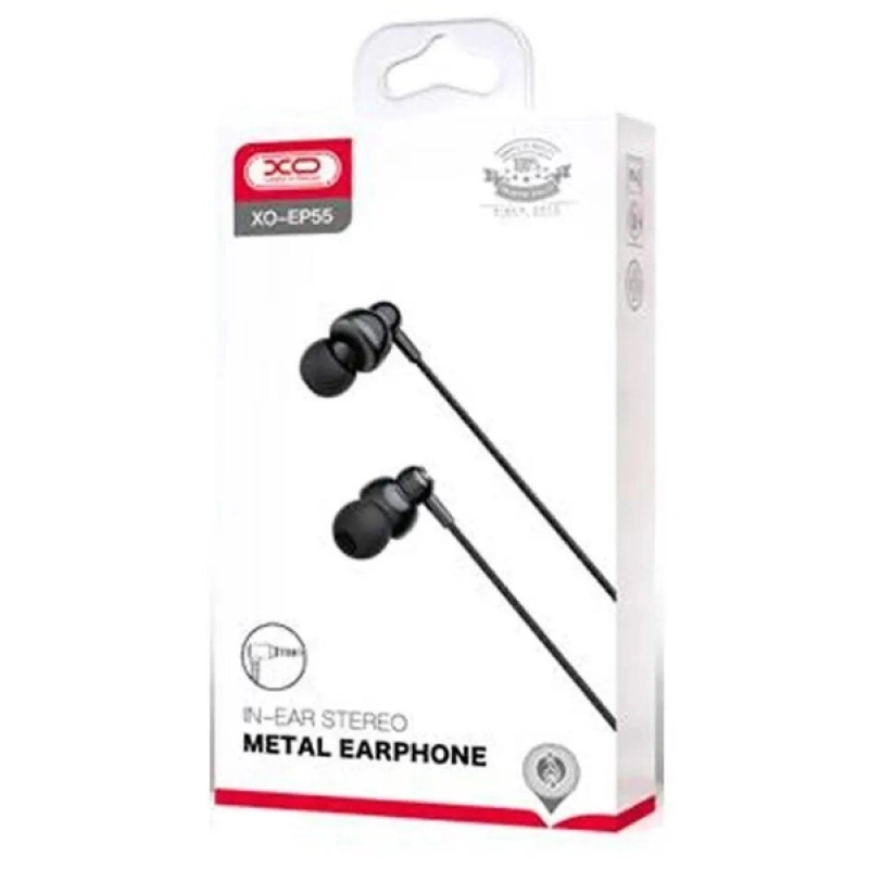 Провідні навушники вакуумні XO EP55 Metal / Чорний
