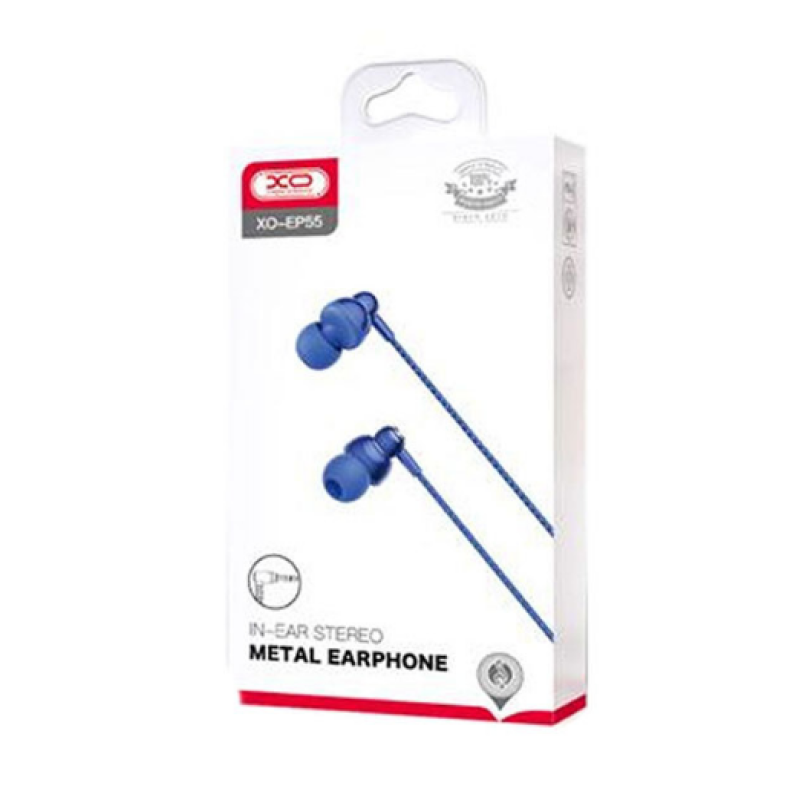 Проводные наушники вакуумные XO EP55 Metal / Синий