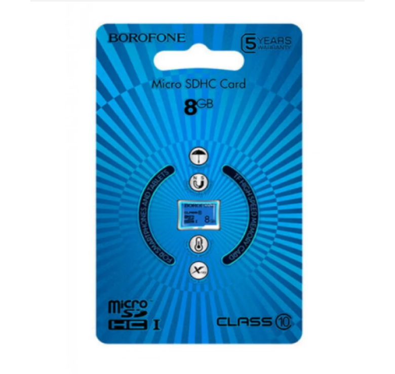 Карта пам'яті Borofone microSDHC 8 гб / 10 Class / Синій