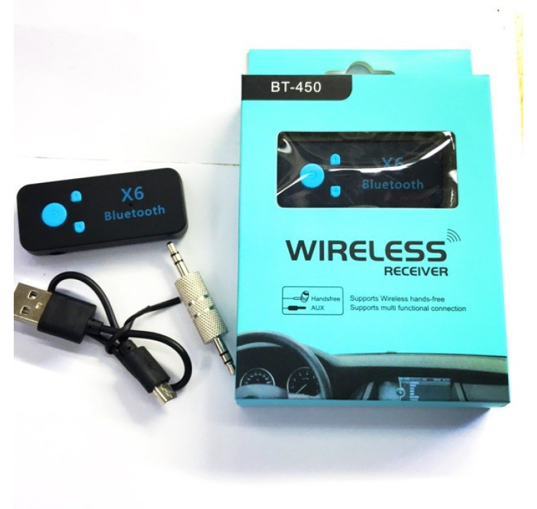 Bluetooth ресивер BT-450 / AUX аудио 3.5 mm. / Черный