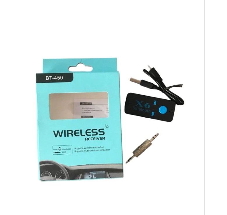 Bluetooth ресивер BT-450 / AUX аудио 3.5 mm. / Черный