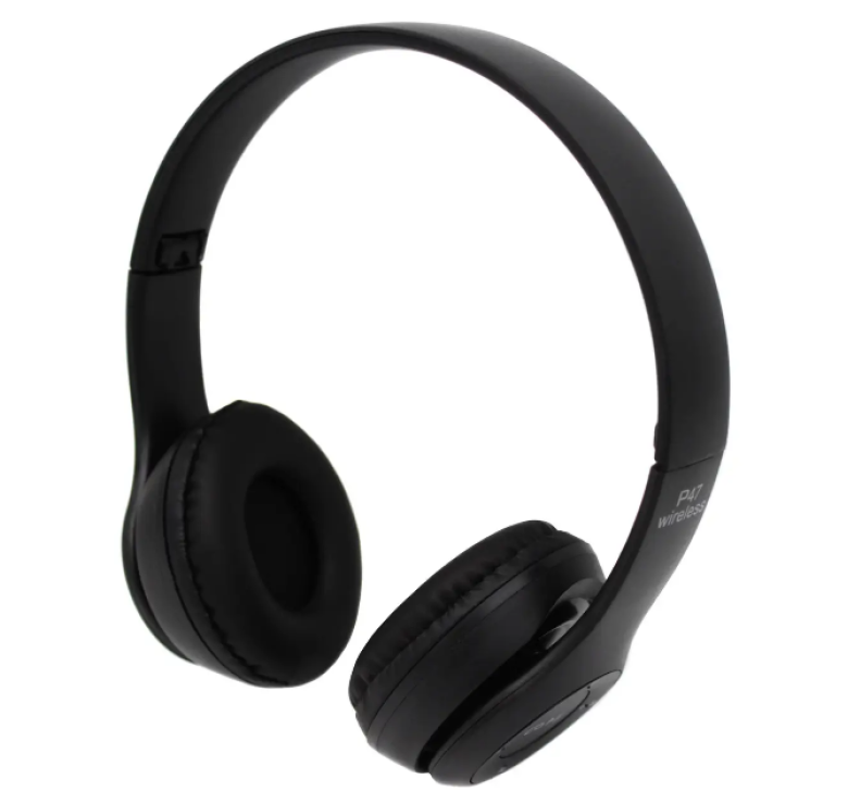 Бездротові навушники P47 Stereo Bluetooth 5.0 / MP3 FM / Чорний