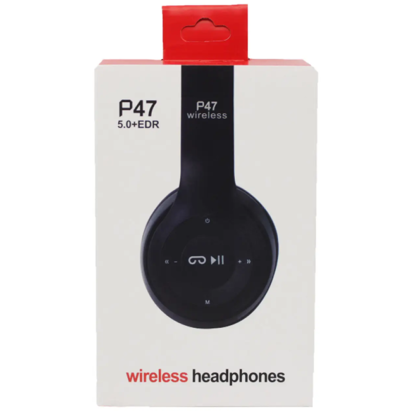 Бездротові навушники P47 Stereo Bluetooth 5.0 / MP3 FM / Чорний
