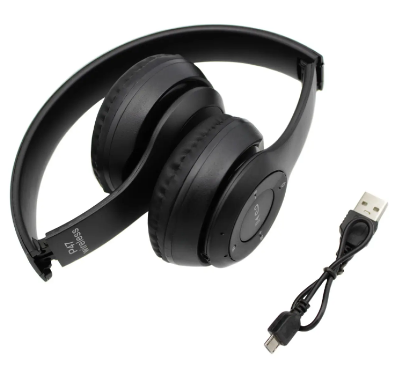 Бездротові навушники P47 Stereo Bluetooth 5.0 / MP3 FM / Чорний