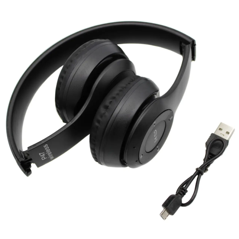 Бездротові навушники P47 Stereo Bluetooth 5.0 / MP3 FM / Чорний