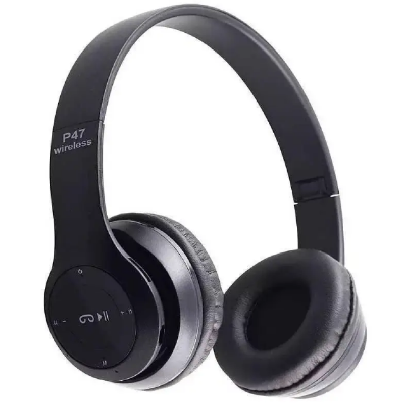 Бездротові навушники P47 Stereo Bluetooth 5.0 / MP3 FM / Чорний