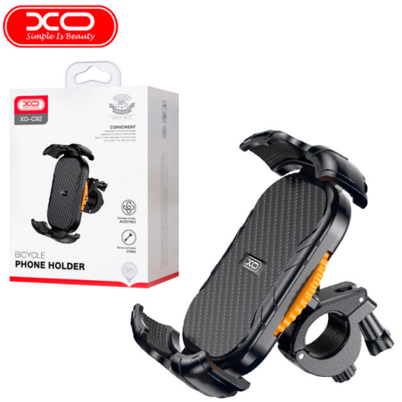 Держатель для телефона XO C92 / подставка на велосипед, мопед, мотоцикл для смартфона / Черный