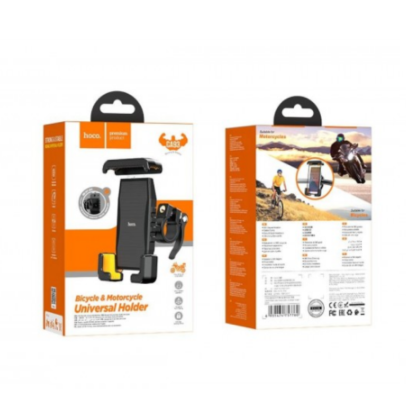 Держатель для телефона Hoco CA93 / подставка на велосипед, мопед, мотоцикл для смартфона / Черный