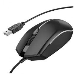 Провідна миша BOROFONE BG10 з підсвічуванням / Комп'ютерна мишка провідна 1.5M / Чорний