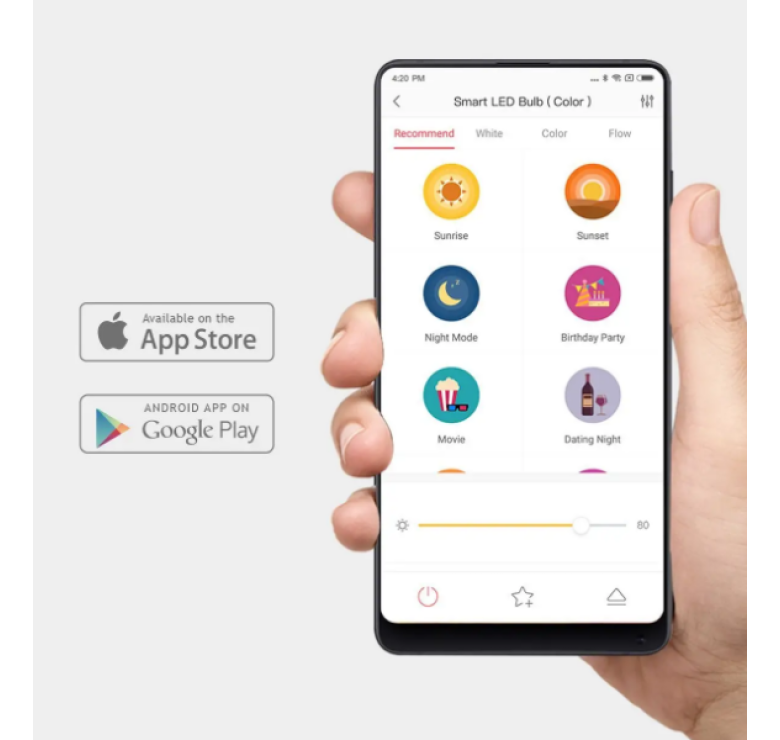 Розумна світлодіодна лампа Yeelight Smart LED Bulb (Color) with Voice Control / 10W
