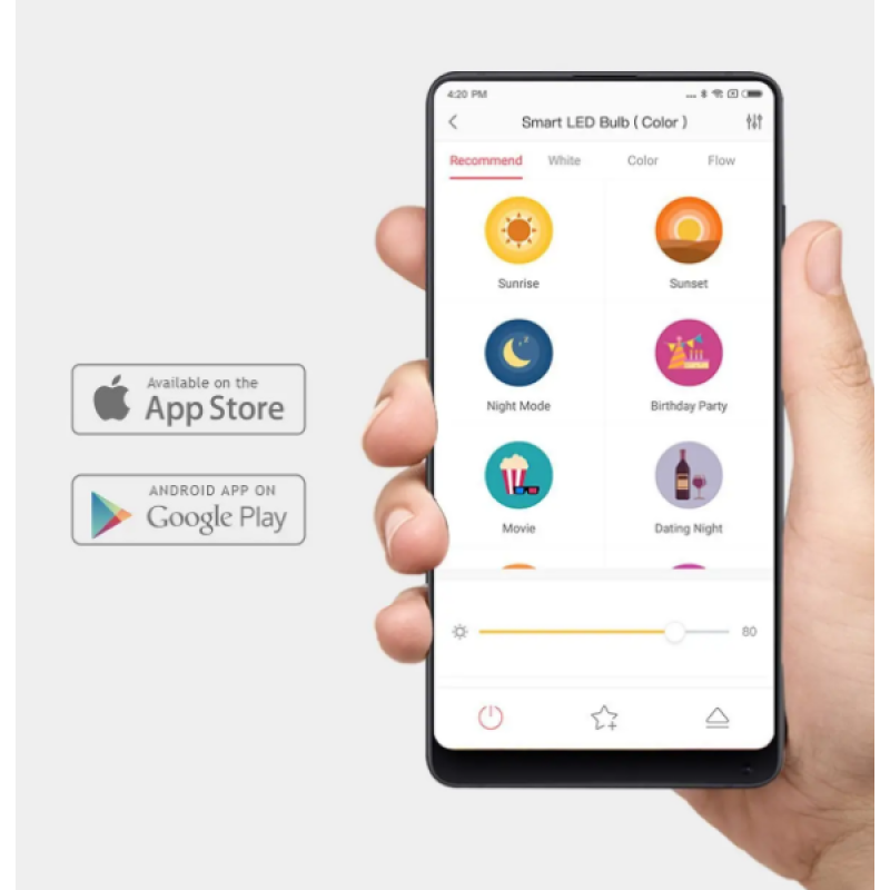 Розумна світлодіодна лампа Yeelight Smart LED Bulb (Color) with Voice Control / 10W