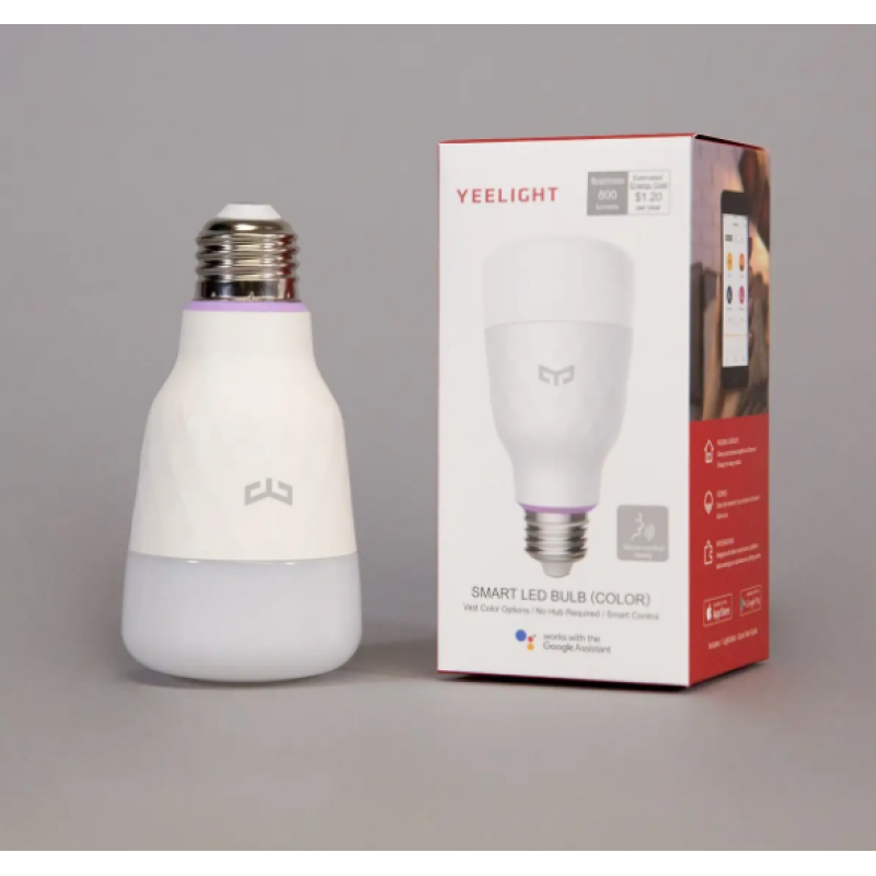 Розумна світлодіодна лампа Yeelight Smart LED Bulb (Color) with Voice Control / 10W