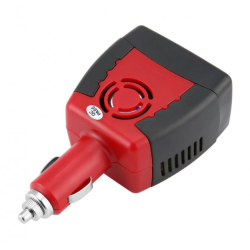Перетворювач інвертор для прикурювача 12-220 В / 150 ВТ / Чорний + Червоний