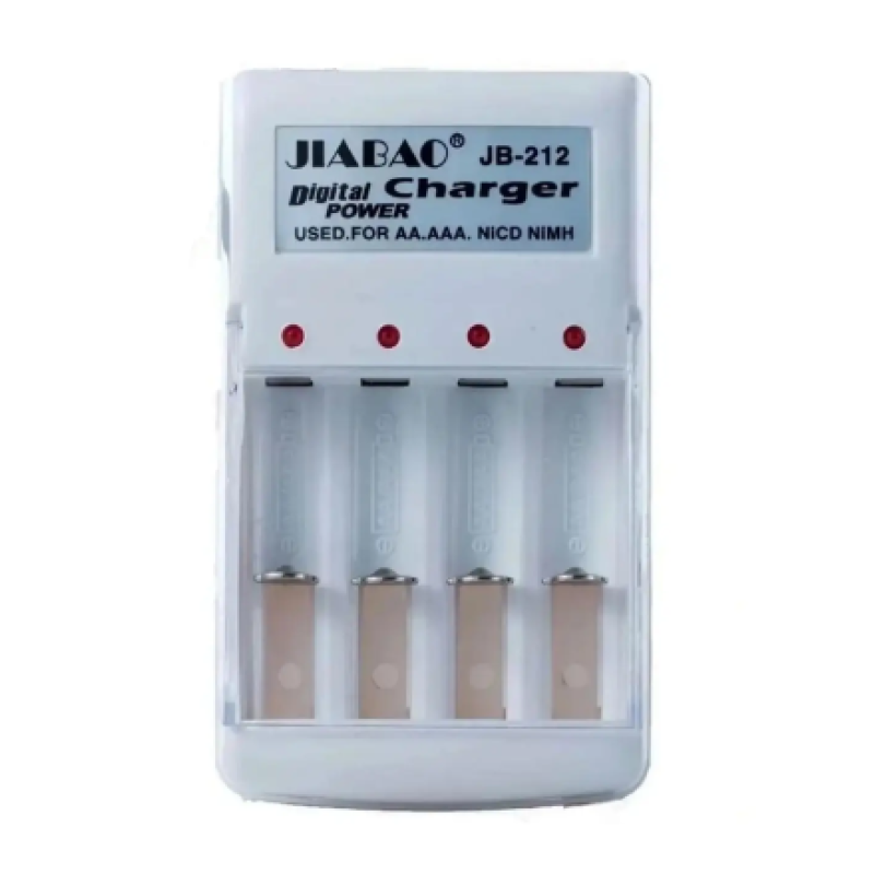 Універсальний зарядний пристрій акумуляторних батарей АА JIABAO+4 акумулятора 4500MAh / Білий