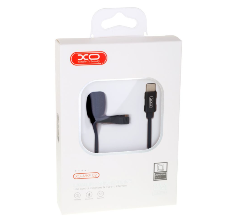 Микрофон для телефона XO MKF-02 / Type-C / 2 метра / Черный