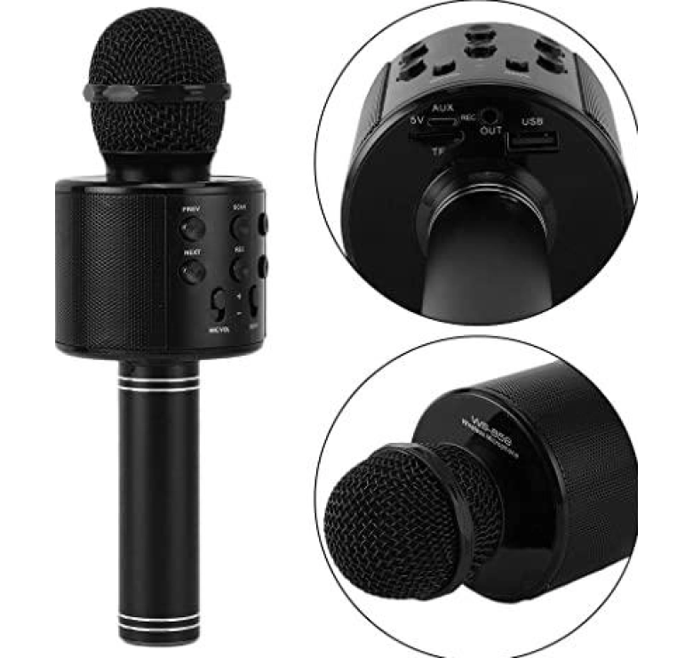 Bluetooth-микрофон для караоке Handheld WS-858 / Черный