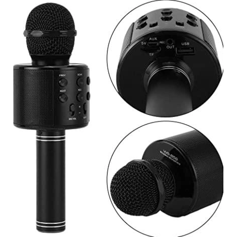 Bluetooth-мікрофон для караоке Handheld WS-858 / Чорний