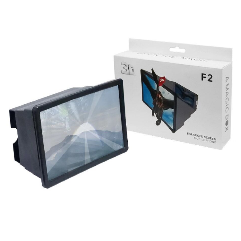Підставка телефону збільшувальний 3D екран F2 / Мобільна лупа F2 / Чорний