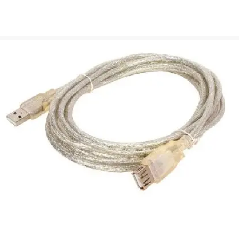 Кабель-удлинитель USB - USB 2.0 AM-AF / для быстрой передачи данных/ 1.5 метра / Прозрачный