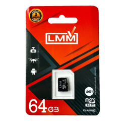 Карта пам'яті "LMM" microSDHC 64 гігабайт / UHS-1 / Чорний