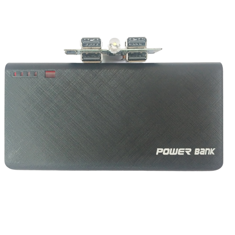 Корпус для Power Bank на 6 аккумуляторов 18650 (20000mAh) / Чорно-червоний