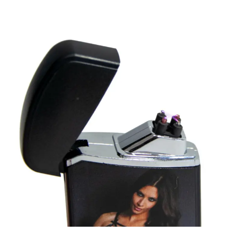 Електроімпульсна запальничка ZGP 28 (7652) / USB запальничка / Чорна