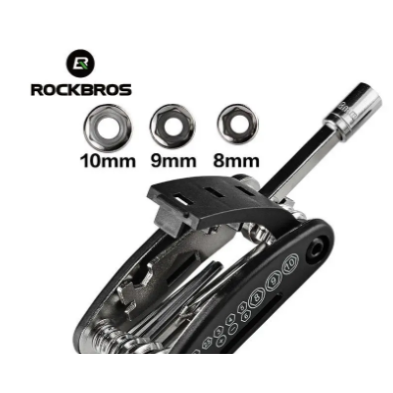 Мультитул RockBros для велосипеда / набор инструментов 16в1 ключи/головки/шестигранники/отвертки (GJ1601)