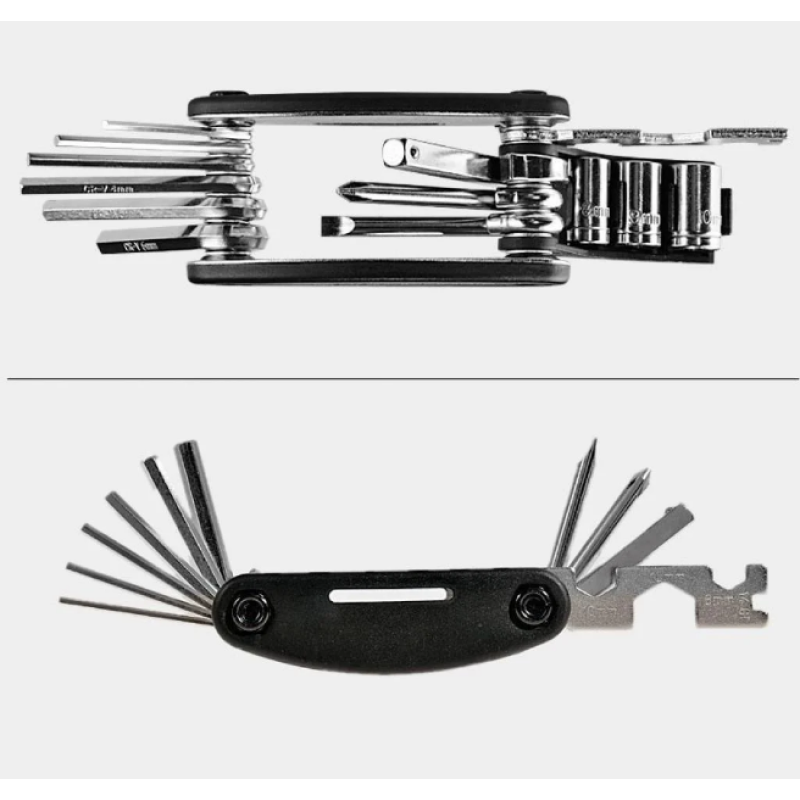 Мультитул RockBros для велосипеда / набор инструментов 16в1 ключи/головки/шестигранники/отвертки (GJ1601)