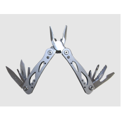 Мультитул плоскогубці / Мульти інструмент міні (пасатижі, пила, ніж, викрутка) / Сірий