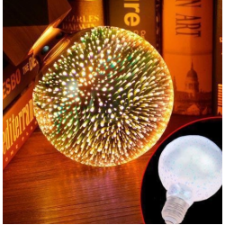 Лампочка 3D феєрверк (8803) / Лампа-нічник / Декоративна LED лампочка / Срібний