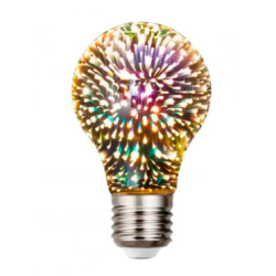 Лампочка 3D феєрверк (8809) / Лампа-нічник / Декоративна LED лампочка / Срібний