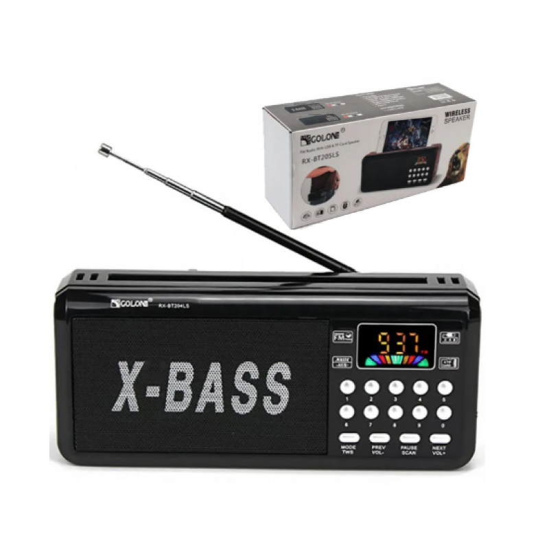 Радиоприемник GOLON RX-BT205L / Радио RX RX-BT205L / ФМ приемник с флешкой/ Черный