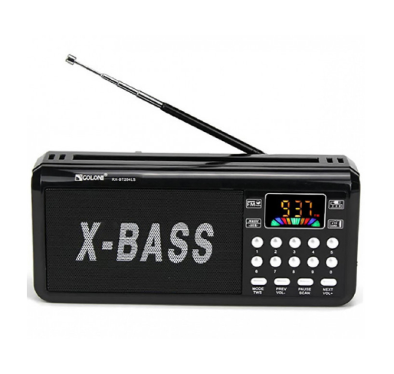 Радиоприемник GOLON RX-BT205L / Радио RX RX-BT205L / ФМ приемник с флешкой/ Черный