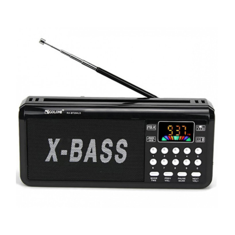 Радиоприемник GOLON RX-BT205L / Радио RX RX-BT205L / ФМ приемник с флешкой/ Черный