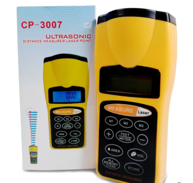 ЛАЗЕРНАЯ ЛИНИЙКА CP-3007/ Дальномер Ultrasonic Distance / Ультразвуковая рулетка / Желтый