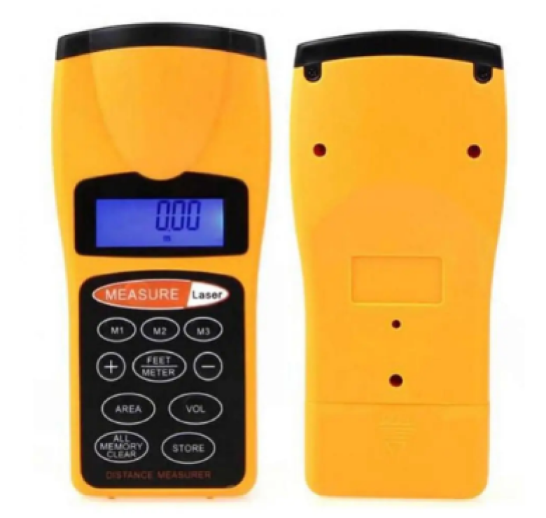ЛАЗЕРНАЯ ЛИНИЙКА CP-3007/ Дальномер Ultrasonic Distance / Ультразвуковая рулетка / Желтый