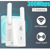 Репитер Wireless / Wi-Fi Усилитель 300 Мбит / Беспроводной Wi-Fi репитер с двумя антеннами / Белий