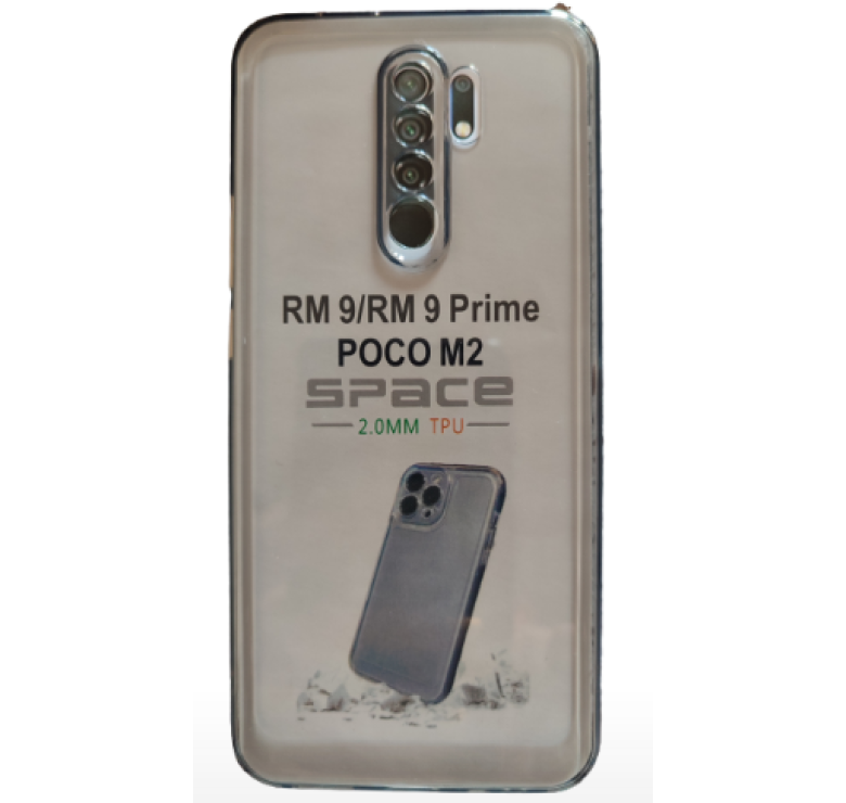 Силіконова накладка (бампер) для смартфону Xiaomi Redmi 9/9 Prime/Poco M2/Space TPU/Прозорий чорний