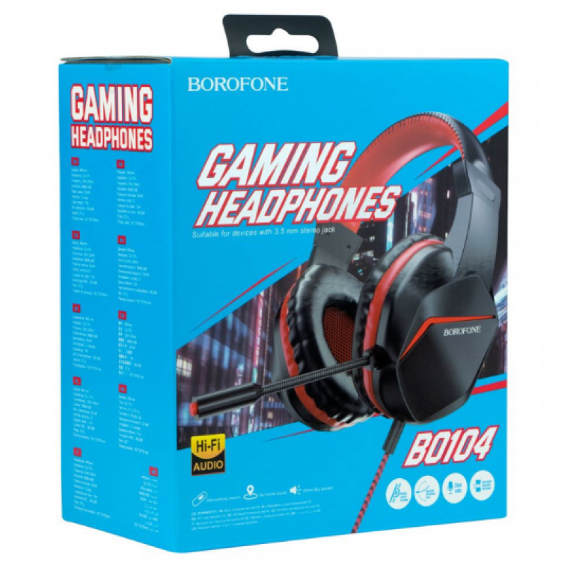 Наушники Borofone BO104 / Черно-Красный