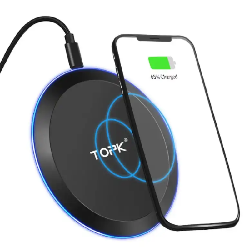 Бездротовий оригінальний зарядний пристрій TOPK B02W швидка зарядка 10W / Чорний