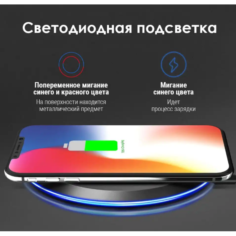 Бездротовий оригінальний зарядний пристрій TOPK B02W швидка зарядка 10W / Чорний