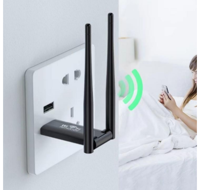 Репитер 9205 / Wi-Fi Усилитель 300 Мбит / Беспроводной Wi-Fi репитер с двумя антеннами / Черный