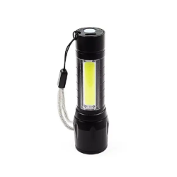 Кишеньковий ручний світлодіодний ліхтарик BL-B511 / mirco USB / Чорний