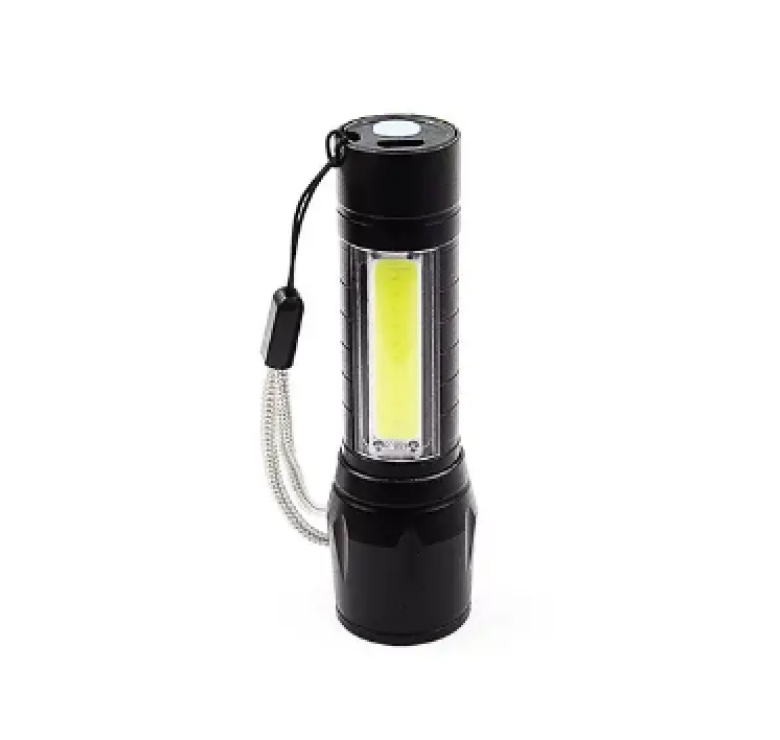 Кишеньковий ручний світлодіодний ліхтарик BL-B511 / mirco USB / Чорний