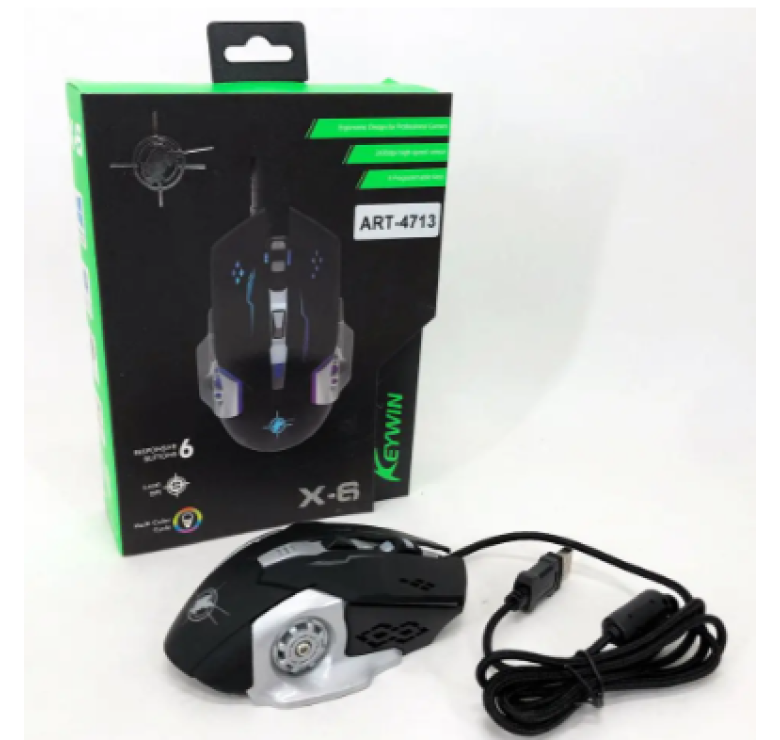 Провідна миша Gaming Mouse X6 з підсвічуванням / Комп'ютерна мишка провідна 1.8M / Чорний