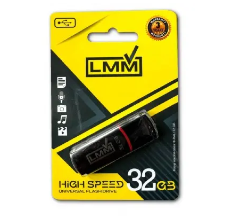 Флеш накопитель USB на 32 гб / скорость 2.0 "LMM" Classic / Черный