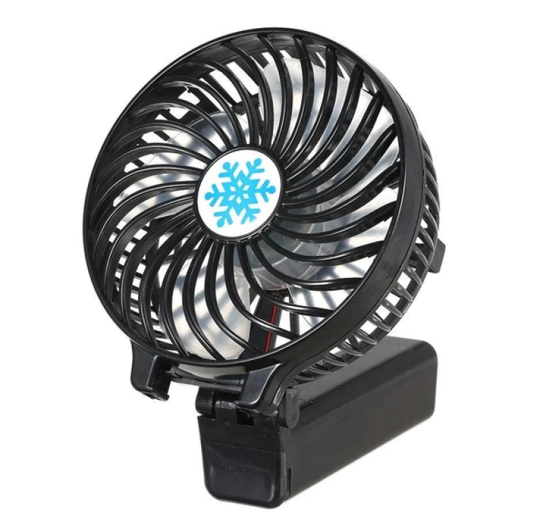 Мини вентилятор ручной аккумуляторный Handy Mini Fan USB / Черный