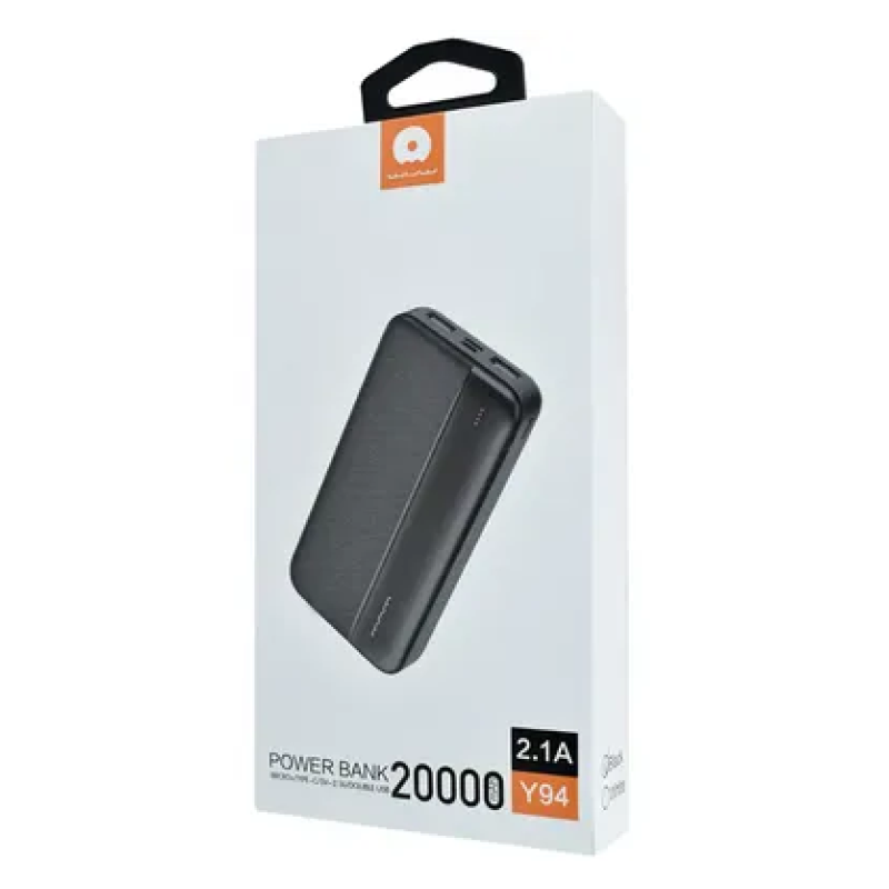 Зарядный Power Bank WUW Y94 / 2.1A / 20000 mAh / Черный