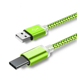 Кабель Type-C (9 мм.) – USB для защищенных смартфонов 1 метр / Салатовый